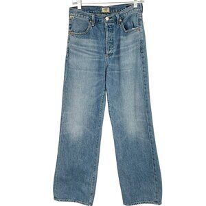Citizens of Humanity Flavie Denim Trousers Light Blue Wash Size 25 Wide Leg